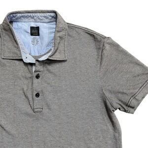 Black Saks Fifth Avenue‎ Mens Gray Polo Shirt Slim Fit Casual Top